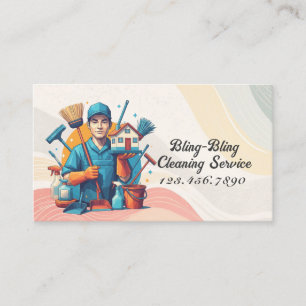 Carte De Visite Service de nettoyage de maison moderne ménage