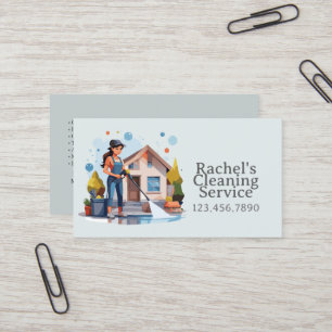 Carte De Visite Service de nettoyage de maison moderne ménage
