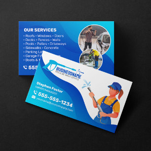 Carte De Visite Service de nettoyage de maison par lavage sous pre