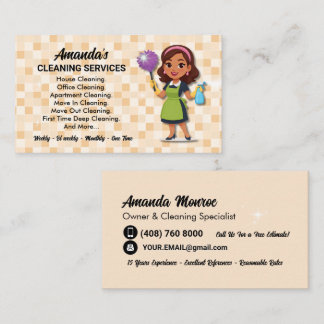 Carte De Visite Service de nettoyage de maison personnalisé