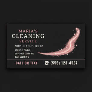 Carte De Visite Service de nettoyage de maison Pink Sparkle Maid