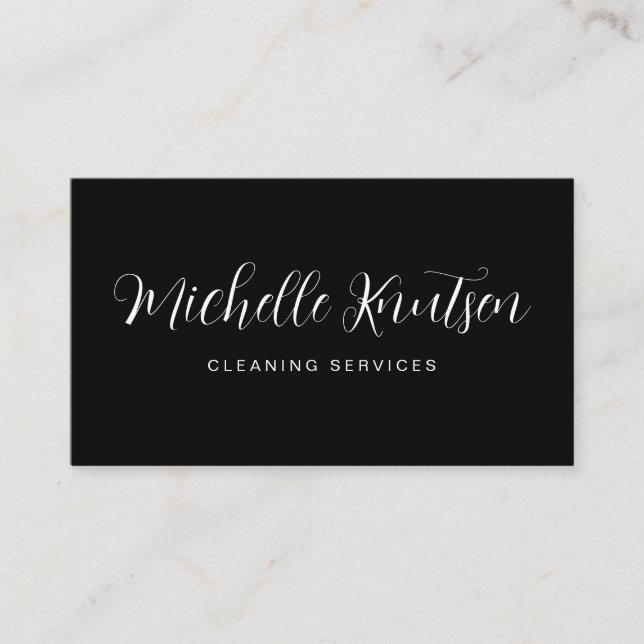 Carte De Visite Service de nettoyage de maison professionnel noir  (Devant)