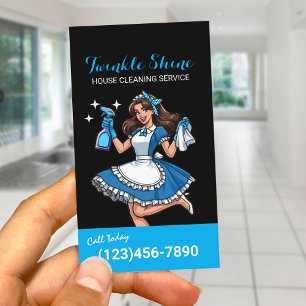 Carte De Visite Service de nettoyage de maison professionnelle fem
