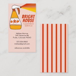 Carte De Visite Service de nettoyage de maison rétro Spray bouteil
