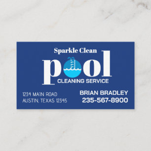 Carte De Visite Service de nettoyage de piscine professionnel
