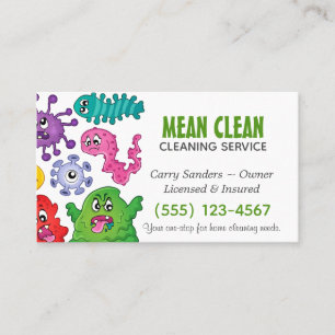 Carte De Visite Service de nettoyage des maisons de dessin animé G