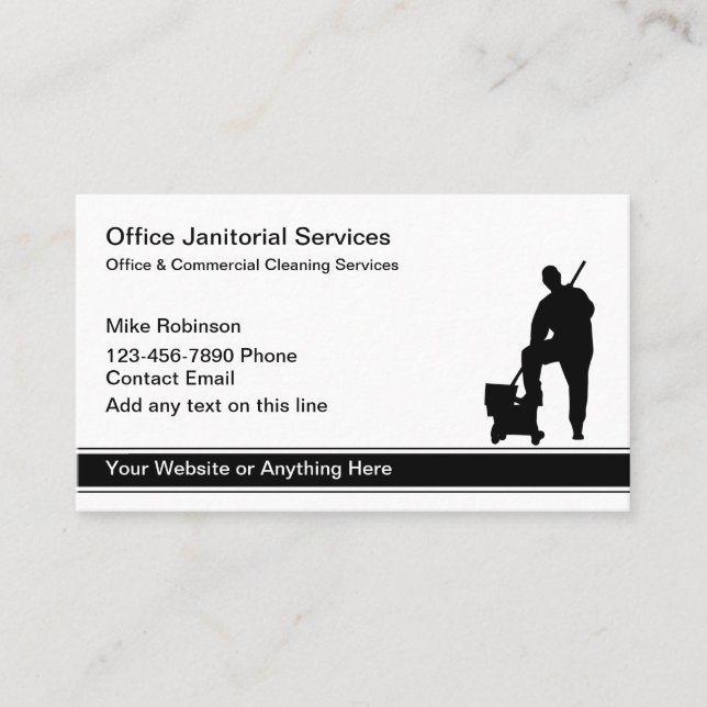 Carte De Visite Service de nettoyage d'Office Budget Simple (Devant)