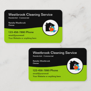 Carte De Visite Service de nettoyage double face moderne