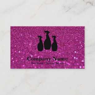 Carte De Visite Service de nettoyage élégant aquarelle pailleté