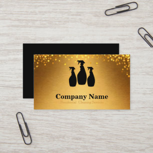 Carte De Visite Service de nettoyage élégant aquarelle pailleté
