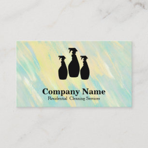 Carte De Visite Service de nettoyage élégant aquarelle pailleté