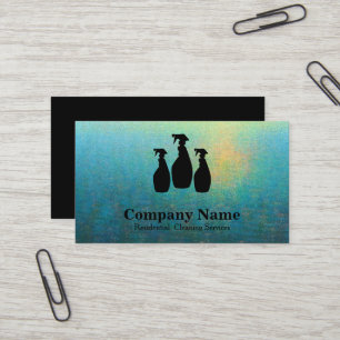 Carte De Visite Service de nettoyage élégant Glitter Aquarelle Ent