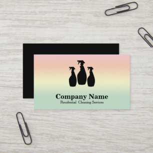 Carte De Visite Service de nettoyage élégant Glitter Aquarelle Ent
