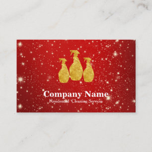 Carte De Visite Service de nettoyage élégant Glitter Bokeh