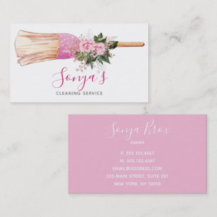 Carte De Visite Service De Nettoyage Floral Aquarelle Salle