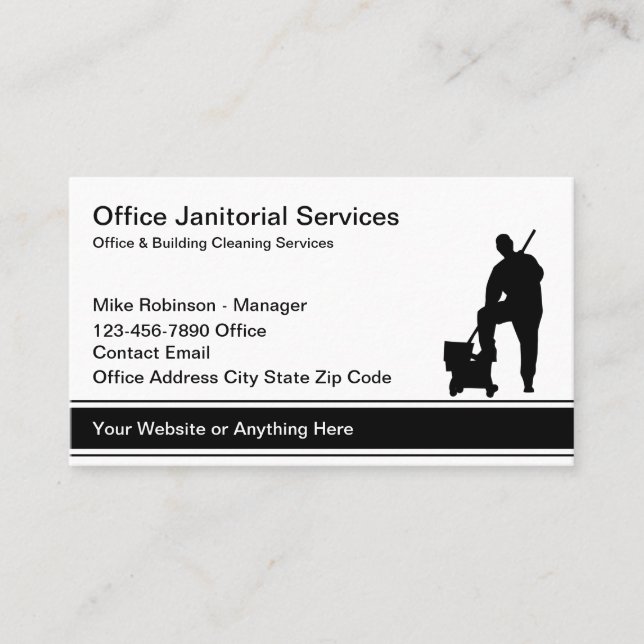 Carte De Visite Service de nettoyage Janitorial Budget Simple (Devant)