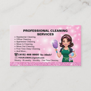 Carte De Visite Service De Nettoyage Janitorial Rose Maid