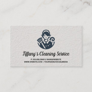Carte De Visite Service de nettoyage Logo de femme de ménage net