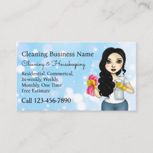Carte De Visite Service de nettoyage Maid ménage Janitorial