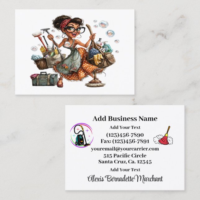 Carte de visite Service de nettoyage Ménage (Devant / Derrière)