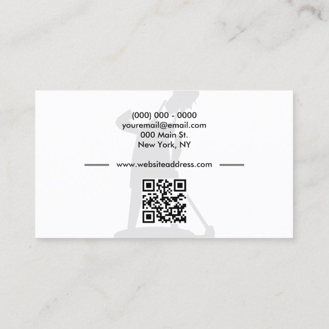 Carte De Visite Service de nettoyage ménager de Janitor code qr (Dos)