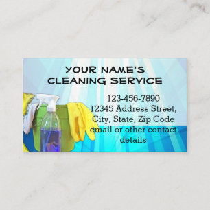 Carte De Visite Service de nettoyage personnalisé Blue Rays Janito