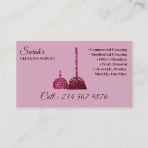 Carte De Visite Service de nettoyage Pink Dark Bright Entreprise d