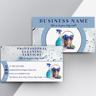 Carte De Visite Service de nettoyage professionnel avec slogan