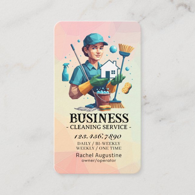 Carte De Visite Service de nettoyage professionnel de maison Entre (Devant)