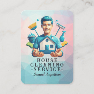 Carte De Visite Service de nettoyage professionnel de maison Ménag