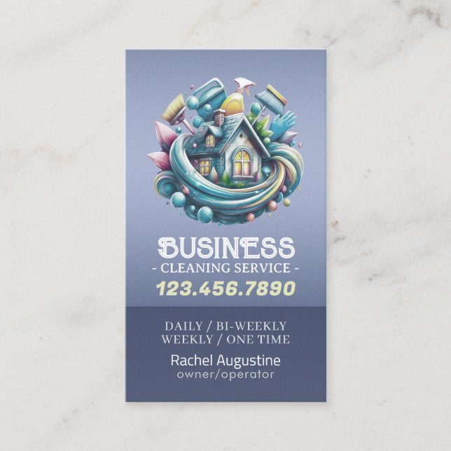 Carte De Visite Service de nettoyage professionnel de maison ménag (Devant)