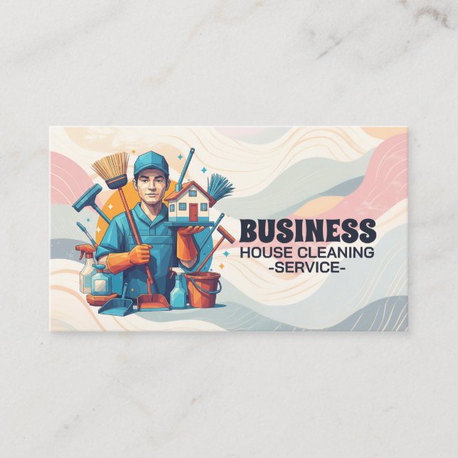 Carte De Visite Service de nettoyage professionnel de maison ménag (Devant)