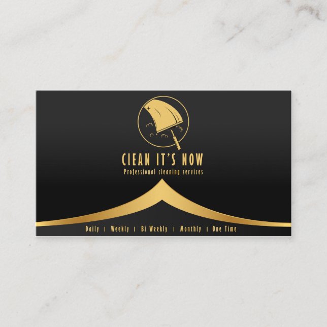 Carte De Visite service de nettoyage professionnel maid or et noir (Devant)
