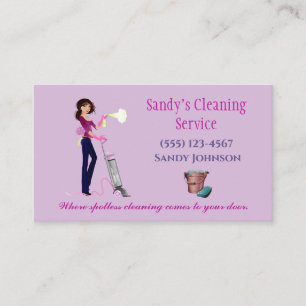 Carte De Visite Service de nettoyage professionnel mignonne Cartoo
