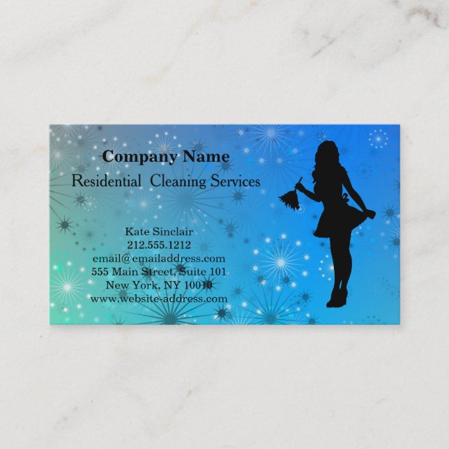 Carte De Visite Service de nettoyage professionnel moderne (Devant)