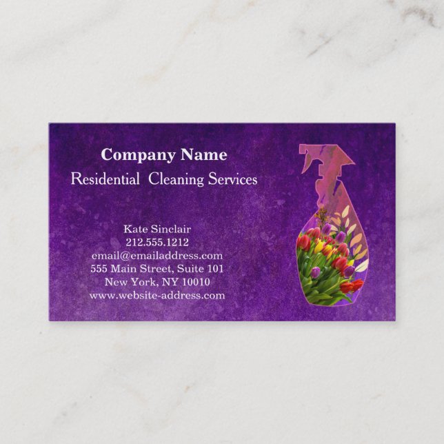 Carte De Visite Service de nettoyage professionnel moderne Bouteil (Devant)