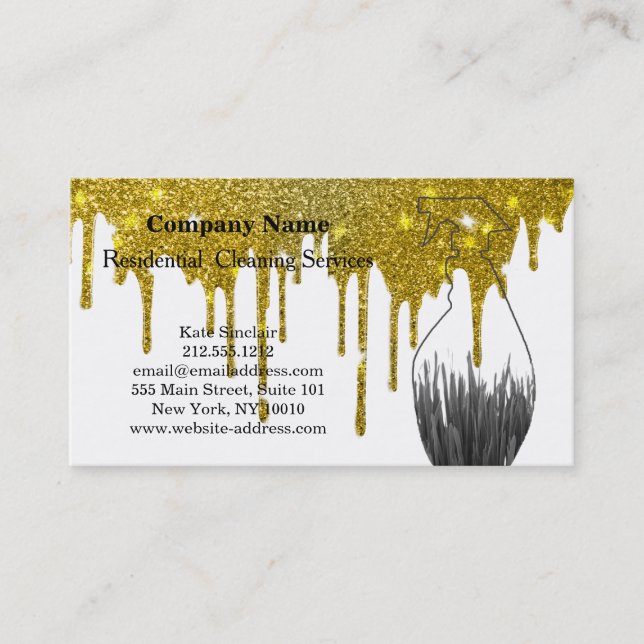 Carte De Visite Service de nettoyage professionnel moderne Bouteil (Devant)