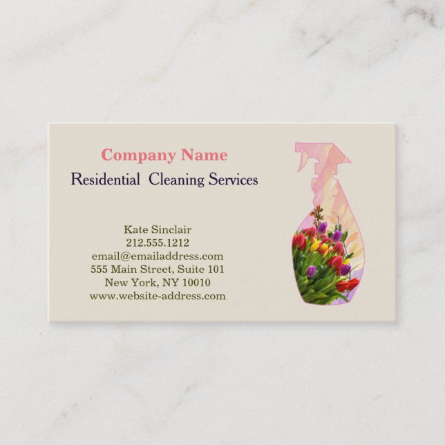 Carte De Visite Service de nettoyage professionnel moderne Spray b (Devant)