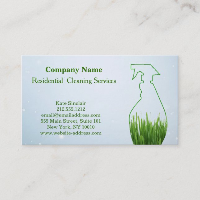 Carte De Visite Service de nettoyage professionnel moderne Spray b (Devant)