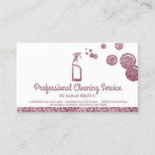 Carte De Visite Service de nettoyage professionnel Pink Sparkle
