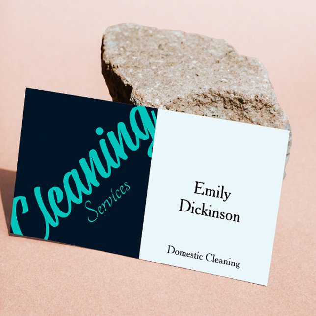 Carte De Visite Service de nettoyage Qr Code Rétro (Cleaning Services Qr Code Retro Business Card)