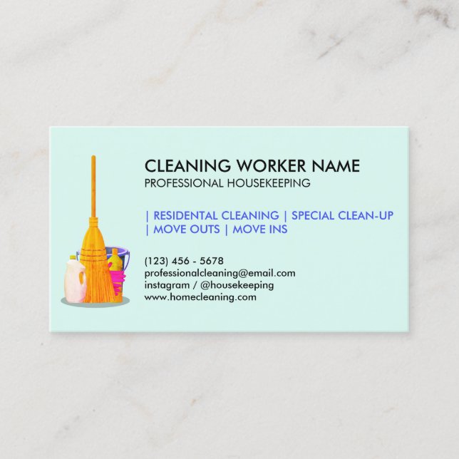Carte De Visite Service de nettoyage sarcelle Concierge Entreprise (Devant)