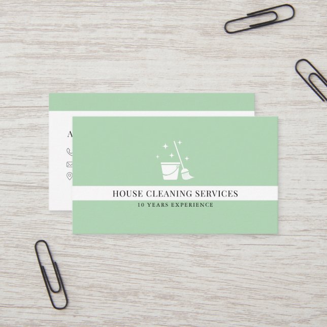Carte De Visite Service de nettoyage Soft Green House (Devant/Arrière en situation)