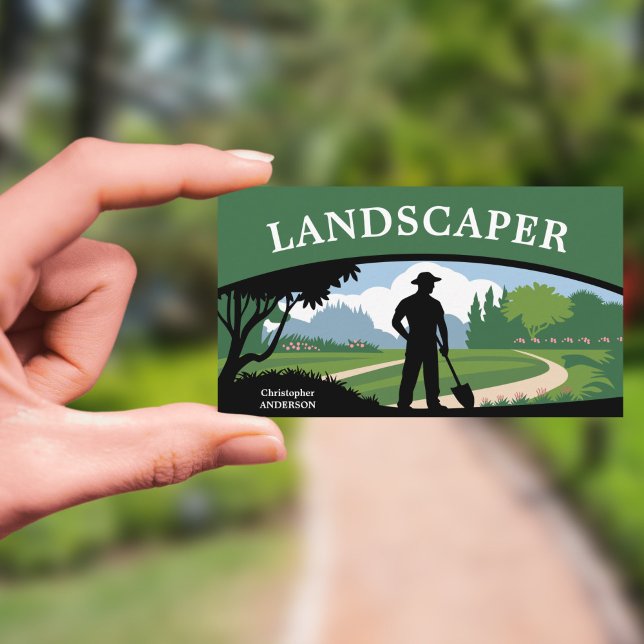 Carte De Visite Service de paysage (Landscaping Service Business Card)