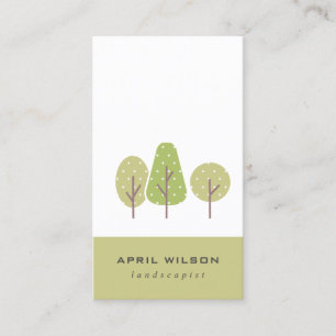 CARTE DE VISITE SERVICE DE PAYSAGE PASTEL GREEN TREE TRIO