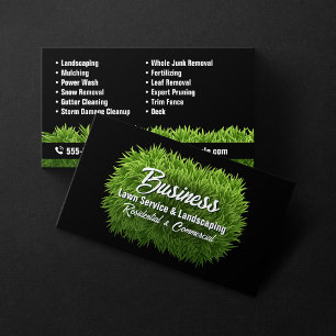 Carte De Visite Service de paysagisme et d'entretien de pelouse Gr