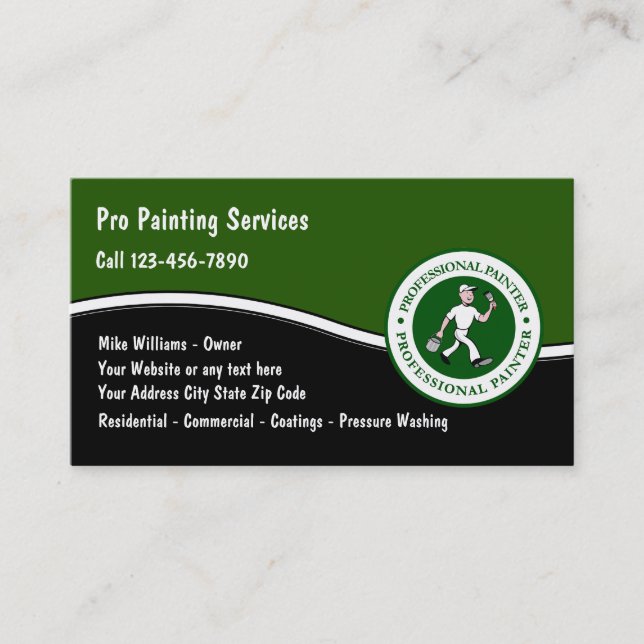 Carte De Visite Service de peintre professionnel (Devant)