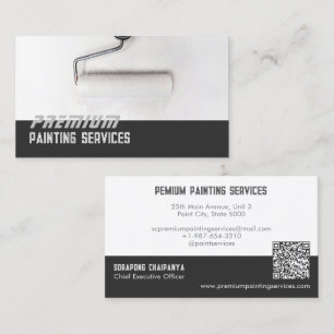 Carte De Visite Service de peinture à rouleaux de peinture blanc