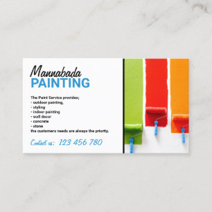 Carte De Visite Service de peinture de murs intérieurs de maison