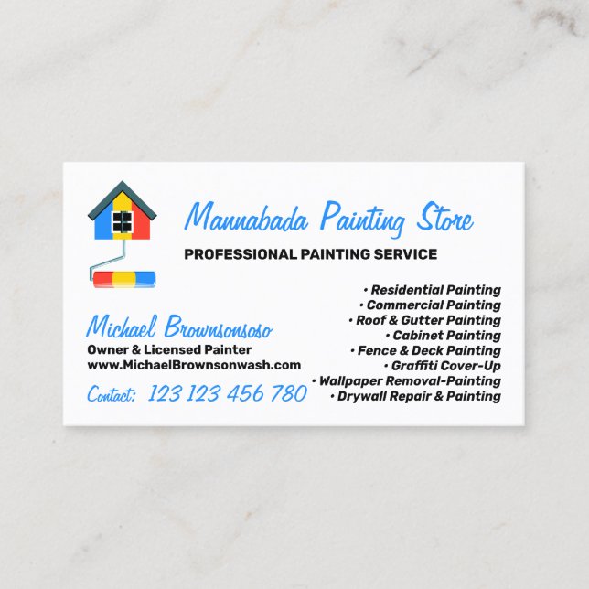 Carte De Visite Service de peinture Décor Moderne Professionnel (Devant)